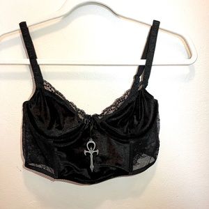 Widow Black Lace Corset Bralette